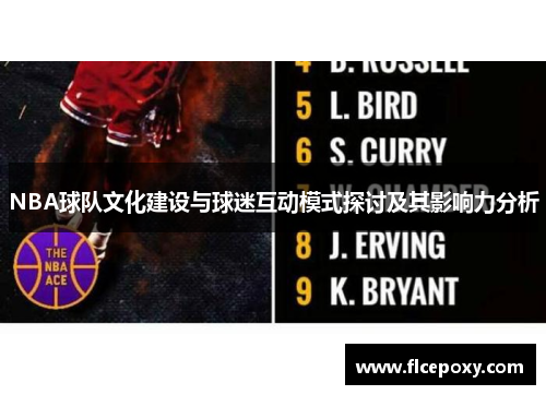 NBA球队文化建设与球迷互动模式探讨及其影响力分析